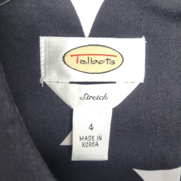 Talbots Black and White Stretch A-Line Dress, Size 4 - Picture 4 of 7
